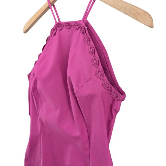 Crown Ivy Mini Halter Dress Solid Pink Weekend In Lisbon Sleeveless Size 2 - Picture 4 of 9